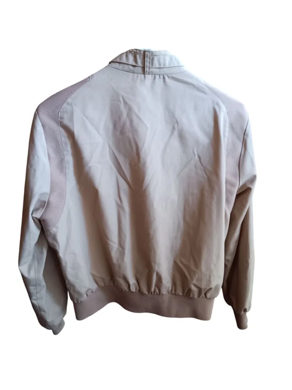 True Vintage 80's Nerd Girl Geek Jacket Large British Mist Beige Bomber Computer